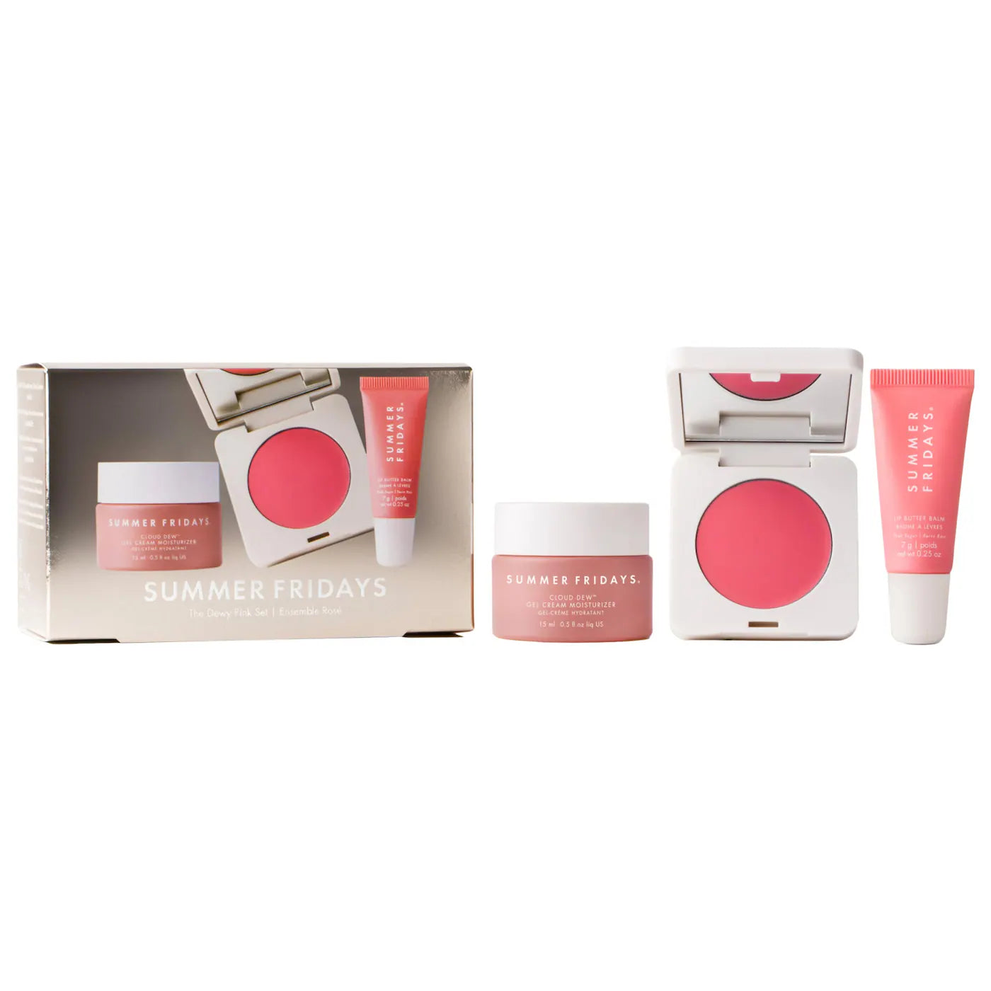 Sobre pedido: Summer Fridays The Dewy Pink Set with mini Lip Butter Balm in Pink Sugar
